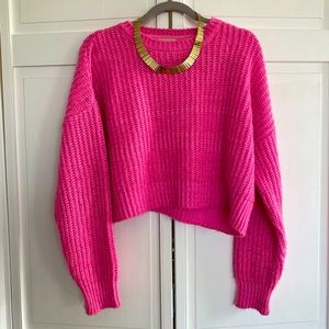Like New - Urban Bright Pink Crop Sweater - size M